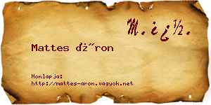 Mattes Áron névjegykártya