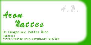 aron mattes business card